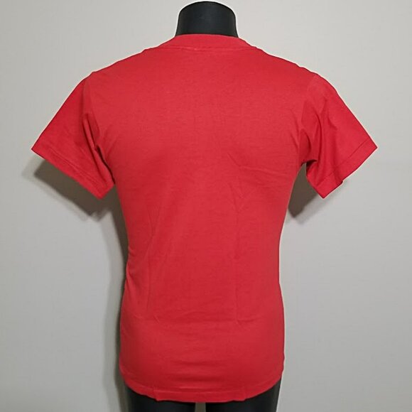 Nos vintage 80s Screen Stars Blank Red 50/50 USA T Shirt M Single Stritch Tee - Picture 3 of 5